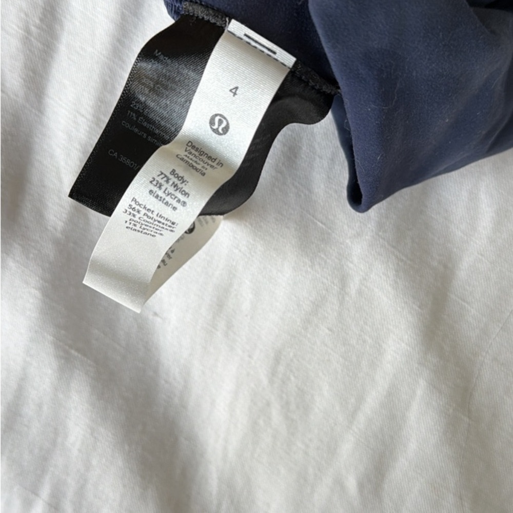 Women's Navy Blue High-Waisted Shorts - Picture 3 of 3